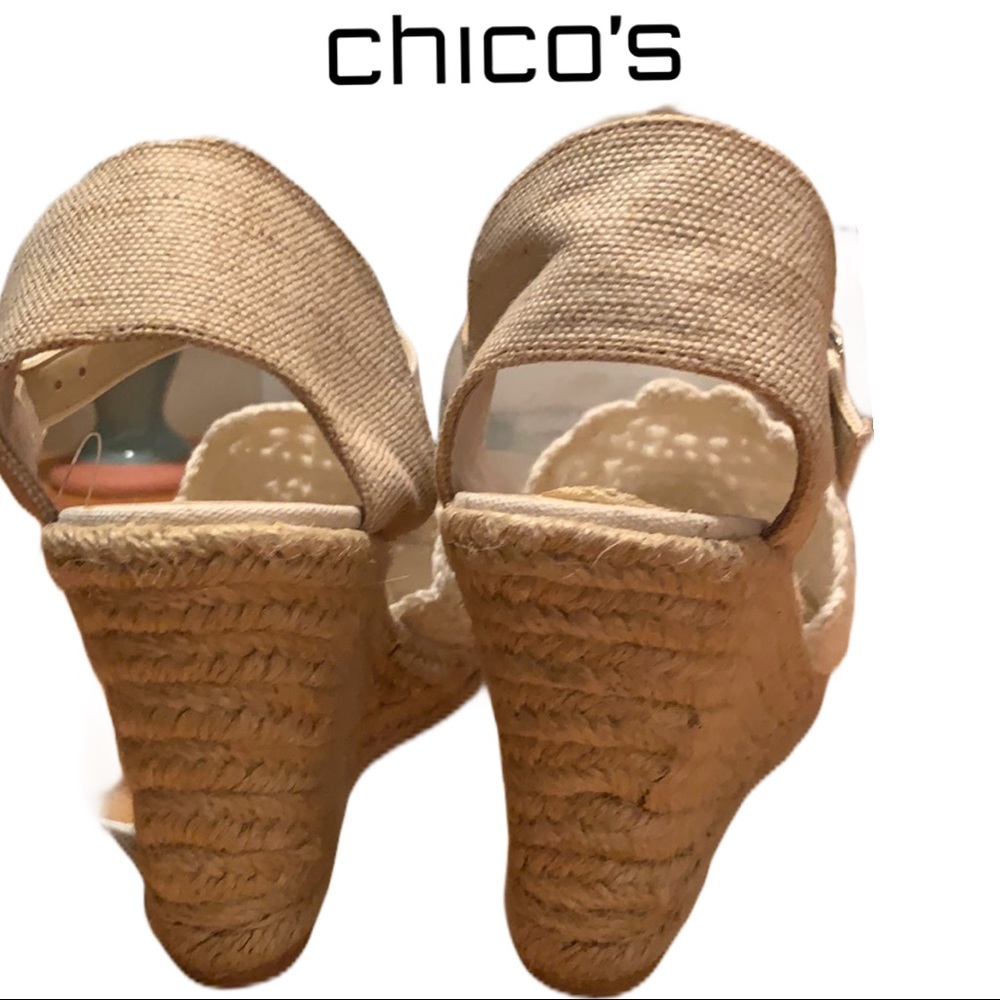❣️SOLD❣️Chico’s Crochet Espadrille Sandals Size 8 - Picture 4 of 6